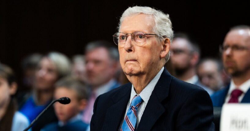 Sen. Mitch McConnell, pictured in a July 2025 file photo at a Senate Judiciary Committee hearing.