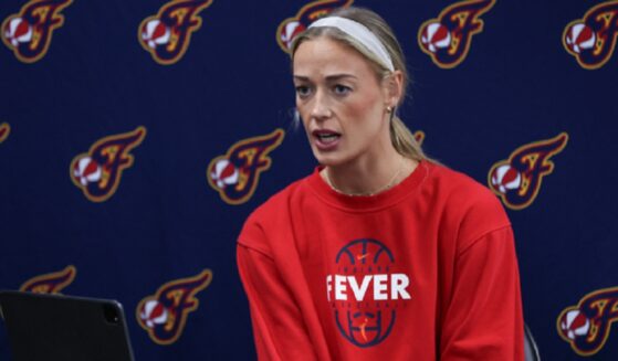 The Indiana Fever's Sophie Cunningham is pictured in a pre-game news conference July 31 in Portland, Oregon.