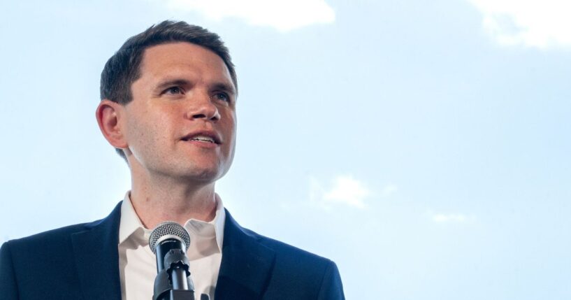 U.S. Senate candidate James Talarico speaks during a July 22 news conference in Austin, Texas.