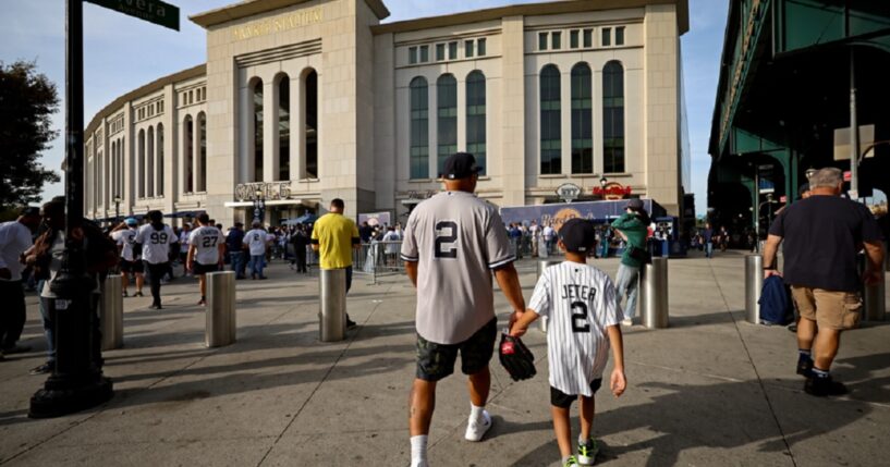 Fans file into New York's Yankee Stadium in a September 2025 file photo.