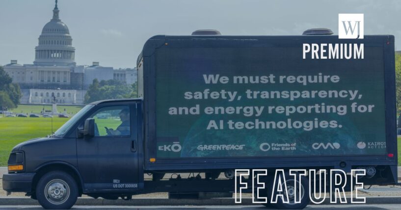 A mobile billboard warning of the dangers of artificial intelligence is seen near the U.S. Capitol in Washington, D.C., in a file photo dated Sept.12, 2023.