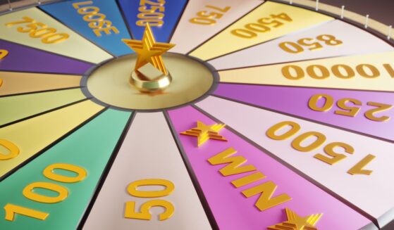 A wheel of fortune with money rewards.