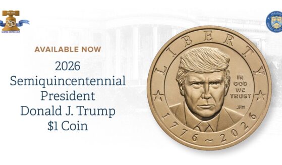A coin bearing the likeness of President Donald Trump was available for sale from the U.S. Mint starting on Sept. 2, 2026.