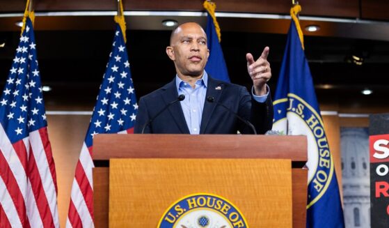 Democratic House Leader Hakeem Jeffries speaks during a press conference in the U.S. Capitol on Aug. 31, 2026, in Washington, D.C.