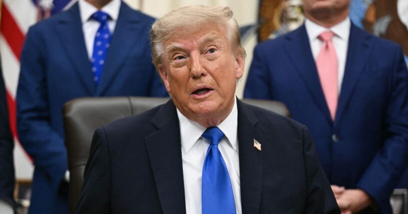 President Donald Trump speaks during a meeting with travel industry executives in the Oval Office of the White House in Washington, D.C., on Sept. 2, 2026.
