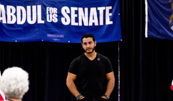 Democratic Senate candidate Abdul El-Sayed listens to a question from an attendee during a town hall event, part of a series of events across Michigan focused on hearing from voters, on Sept. 3, 2026, at the Oakland Expo Center in Waterford, Michigan.