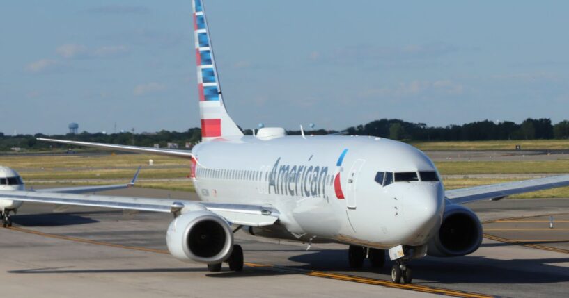 An American Airlines jet populates the tarmac on June 24, 2026, at JFK Airport in the Queens borough of New York City.