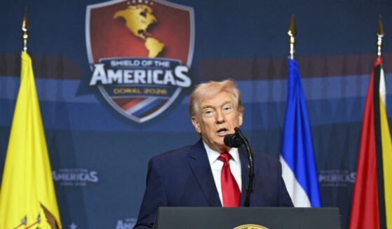 President Donald Trump speaks during the "Shield of the Americas" Summit at Trump National Doral in Miami, Florida, on March 7, 2026.