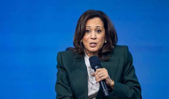 Former Vice President Kamala Harris speaks on stage during the Austrian World Summit at Hofburg Congress Center on June 16, 2026, in Vienna, Austria.
