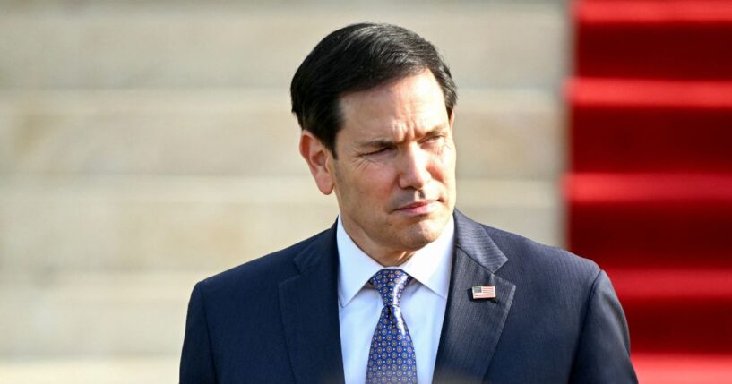 Secretary of State Marco Rubio leaves a meeting with Colombia's President Abelardo de la Espriella in Barranquilla, Colombia, on Sept. 8, 2026.