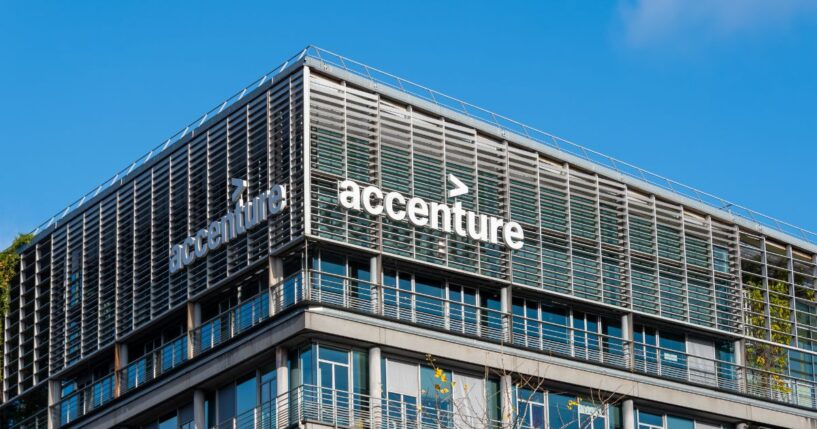 The facade of the French headquarters of Accenture.