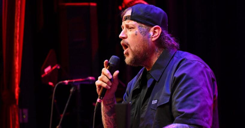 Jelly Roll performs on stage during SiriusXM The Highway's Music Row Happy Hour: CMA Fest Edition at Chief's on Broadway on June 4, 2026, in Nashville, Tennessee.