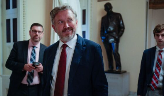 Rep. Thomas Massie heads to the House chamber for a vote at the U.S. Capitol on Sept. 1, 2026, in Washington, D.C.
