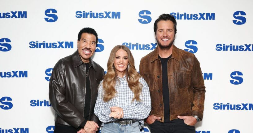 "American Idol" judges Lionel Richie, Carrie Underwood, and Luke Bryan visit SiriusXM's front row event at SiriusXM Studios on March 24, 2026, in New York City.