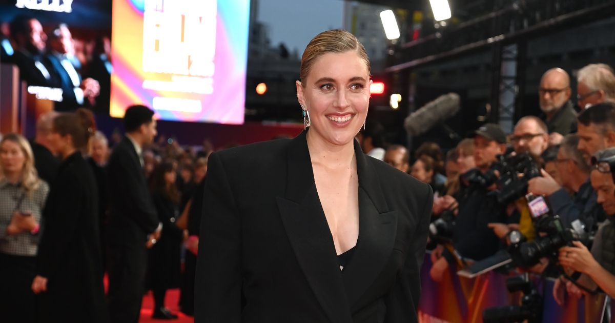 Greta Gerwig attends the Headline Gala screening of "Jay Kelly" during the 69th BFI London Film Festival at The Royal Festival Hall on Oct. 10, 2025, in London, England.