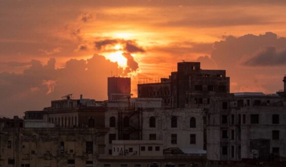 The sun sets during a power outage in Havana on Sept. 18, 2026.