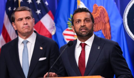 FBI Director Kash Patel speaks as Attorney General Todd Blanche listens during a news conference at the Robert F. Kennedy Department of Justice building on Aug. 5, 2026, in Washington, D.C.