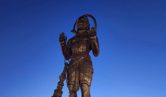 The Sri Ashtalakshmi Temple dedicated the 90-foot, 90-ton statue of Hanuman.