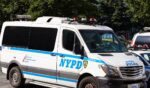 An NYPD Freightliner Sprinter vehicle parked on a street by Central Park on July 5, 2018.