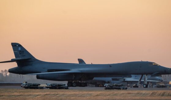 A B1 Bomber at RAF Fairford on July 25, 2026, in Fairford, England.