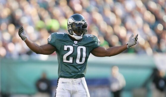 Brian Dawkins of the Philadelphia Eagles shows emotion on the field during the game against the San Diego Chargers at Lincoln Financial Field on Oct. 23, 2005, in Philadelphia, Pennsylvania.