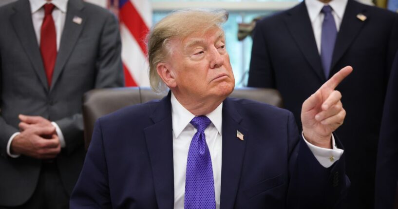 President Donald Trump answers questions from reporters during an announcement in the Oval Office at the White House on Sept. 28, 2026, in Washington, D.C.