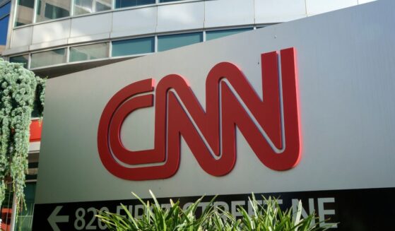 A CNN sign is displayed outside of the network's studios in Washington, D.C.