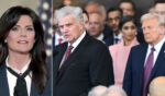 Christian leader Cissie Graham Lynch, pictured at left addressing the 2020 virtual Republican National Convention on Aug. 25, 2020, was appointed U.S. Ambassador at Large for International Religious Freedom by President Donald Trump, seen at right on Inauguration Day, Jan. 20, 2025, with Lynch's father, evangelist Franklin Graham.