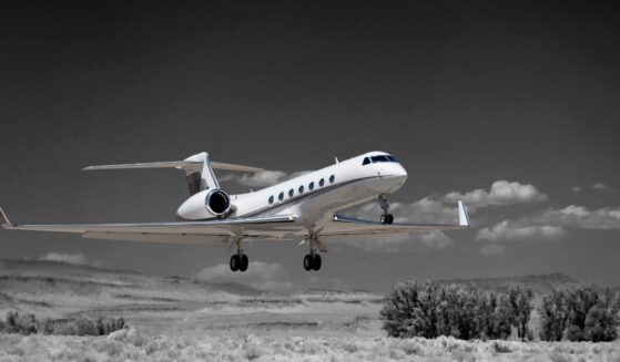 A Gulfstream G-V is seen in a file photo. A Coast Guard C-37A, the military version of the Gulfstream G-V, with Department of Homeland Security Secretary Markwayne Mullin and 13 others aboard, made an emergency landing in Virginia Wednesday.