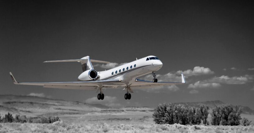 A Gulfstream G-V is seen in a file photo. A Coast Guard C-37A, the military version of the Gulfstream G-V, with Department of Homeland Security Secretary Markwayne Mullin and 13 others aboard, made an emergency landing in Virginia Wednesday.