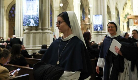 Nuns line up in St. Patrick's Cathedral in New York on February 5, 2026.