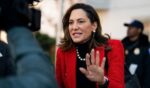 United States Rep. Maria Salazar (R-FL) speaks to the press on March 25, 2025 on White House grounds in Washington, D.C.