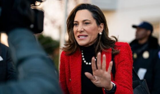 United States Rep. Maria Salazar (R-FL) speaks to the press on March 25, 2025 on White House grounds in Washington, D.C.