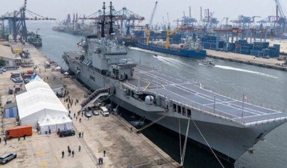A decommissioned Italian warship sits at a port in Jakarta, Indonesia on September 18, 2026.