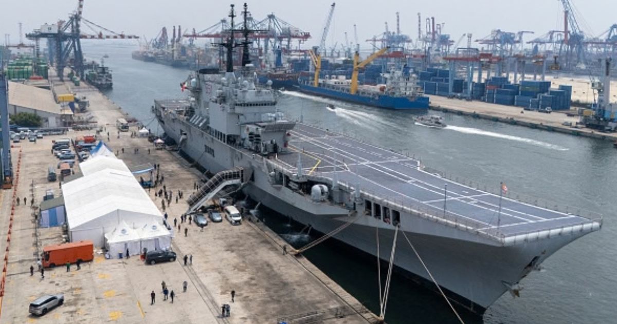 A decommissioned Italian warship sits at a port in Jakarta, Indonesia on September 18, 2026.