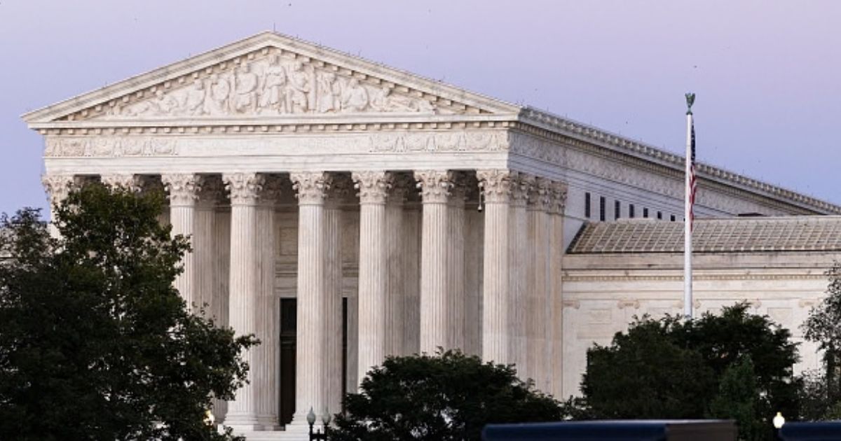 The Supreme Court building stands at dusk on September 14, 2026.