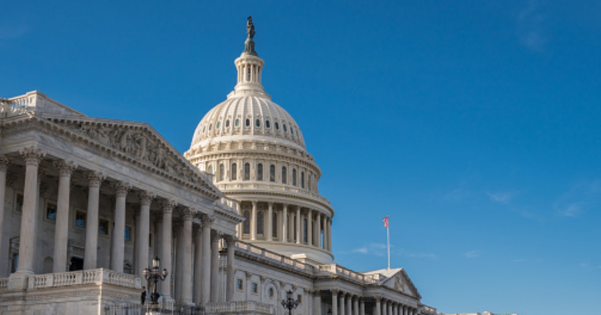 The United States Capitol building stands on a bright day in Washington, D.C.