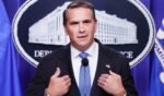 Attorney General Todd Blanche speaks at a press conference in the Department of Justice headquarters in Washington, D.C. on September 30, 2026.