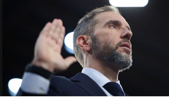 Former Special Counsel Jack Smith is sworn in to testify during a hearing before the Senate Judiciary Committee Tuesday in Washington, D.C. The committee is holding the hearing to examine Smith's probe into Donald Trump.