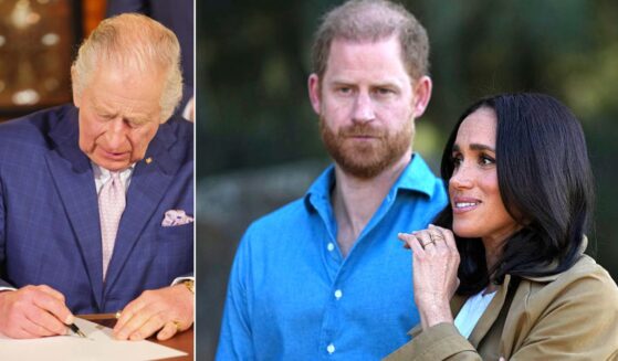 Britain's King Charles III, left, reportedly laid down the law in a letter to Prince Harry and Meghan, Duchess of Windsor, right.