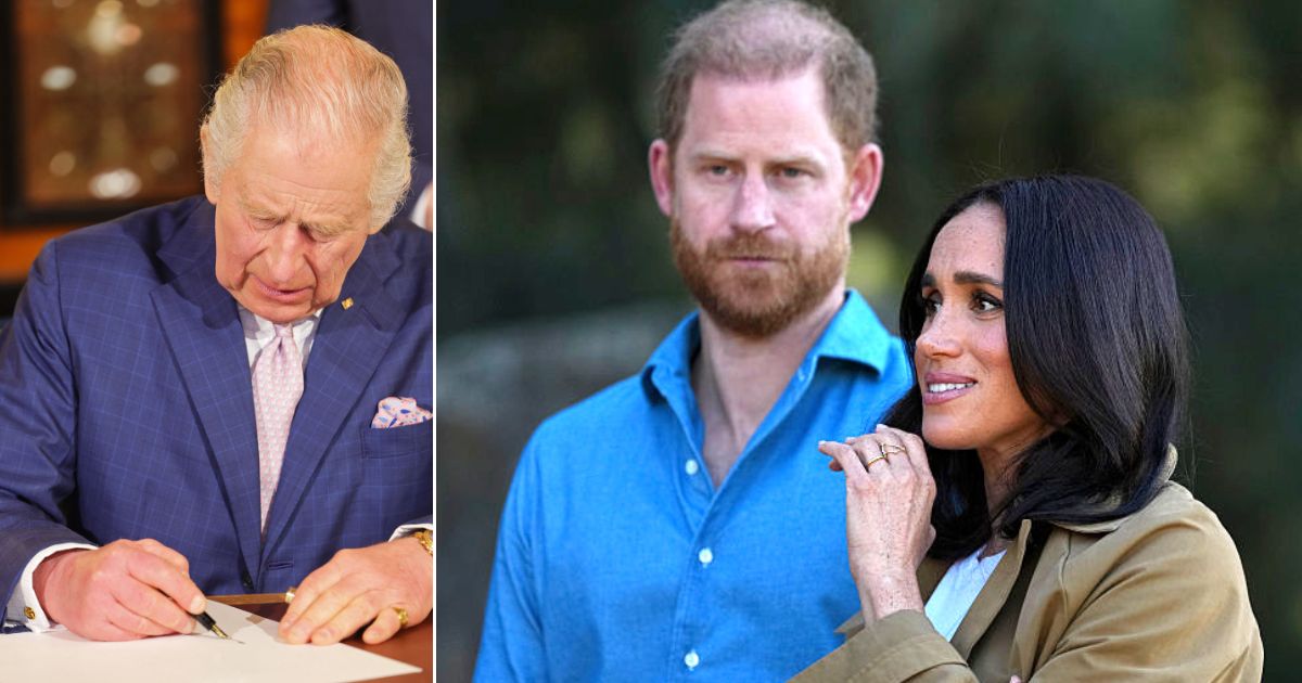 Britain's King Charles III, left, reportedly laid down the law in a letter to Prince Harry and Meghan, Duchess of Windsor, right.