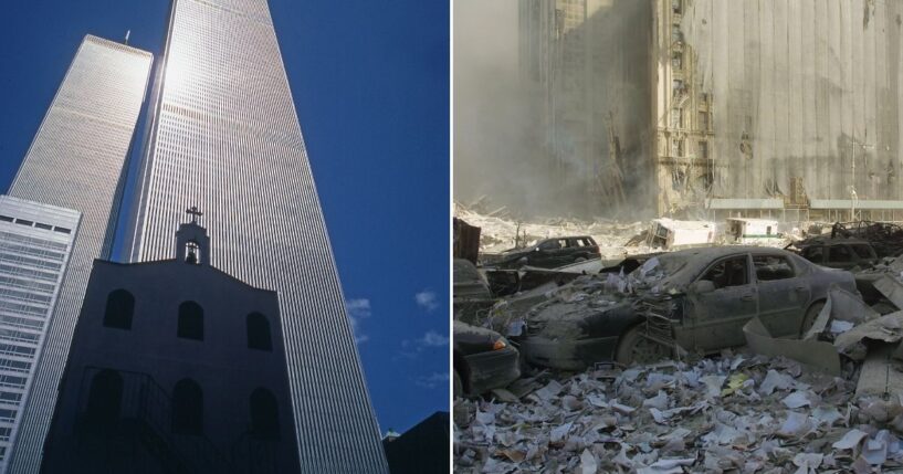 The first building to fall during the terorrist attack on Sept. 11, 2001 was actually the St. Nicholas Greek Orthodox Church in New York City.