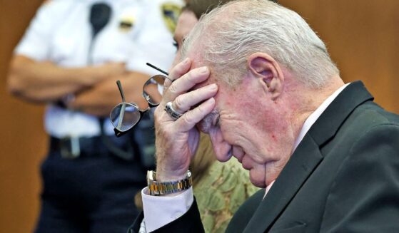 Kevin Reddington, the defense attorney for Lindsay Clancy, holds his head in his hand at Plymouth County Superior Court in Plymouth, Massachusetts, on Sept. 4, 2026.