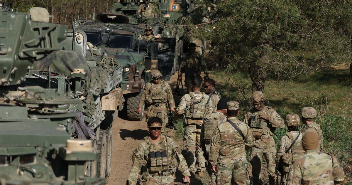 U.S. soldiers participate in a training exercise near Bemowo Piskie, Poland, on May 6, 2026.