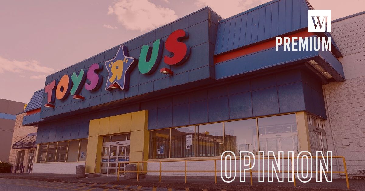 A Toys "R" Us store in Coquitlam, Canada, seen in a file photo dated May 6, 2020, closed during the coronavirus pandemic.