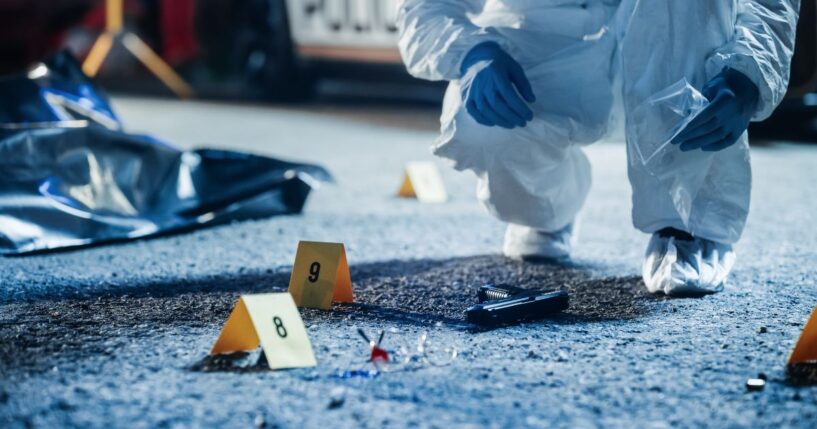 Stock photo shows a crime scene investigation. Police are investigating a mass shooting in Minneapolis Wednesday that left at least one person dead.