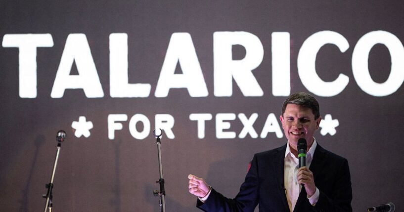Democratic candidate for U.S. Senate James Talarico of Texas speaks during an Aug. 22 campaign rally.