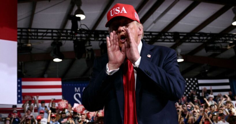 President Donald Trump had a quick comeback for a heckler during a rally Wednesday at Gastonia Municipal Airport in Gastonia, North Carolina.