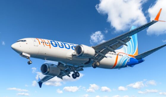 A FlyDubai Boeing 737 is pictured in a 2021 file photo.