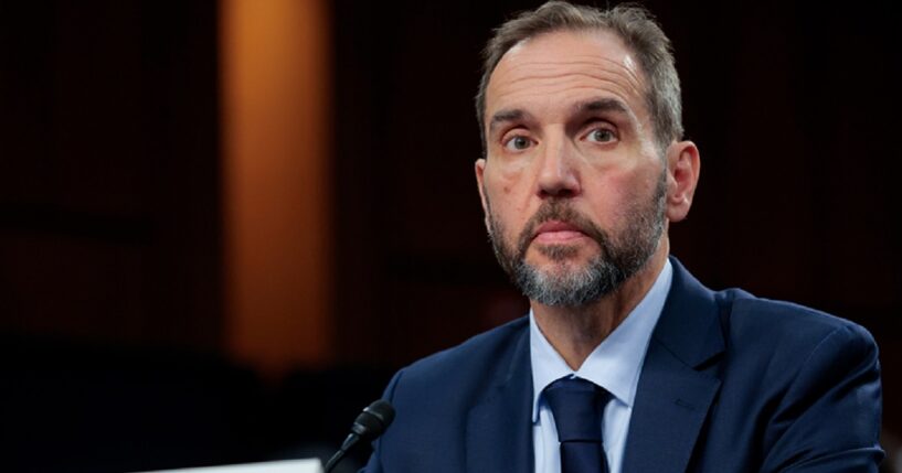 Former Special Counsel Jack Smith testifies during a hearing before the Senate Judiciary Committee in the Hart Senate Office Building on Tuesday.